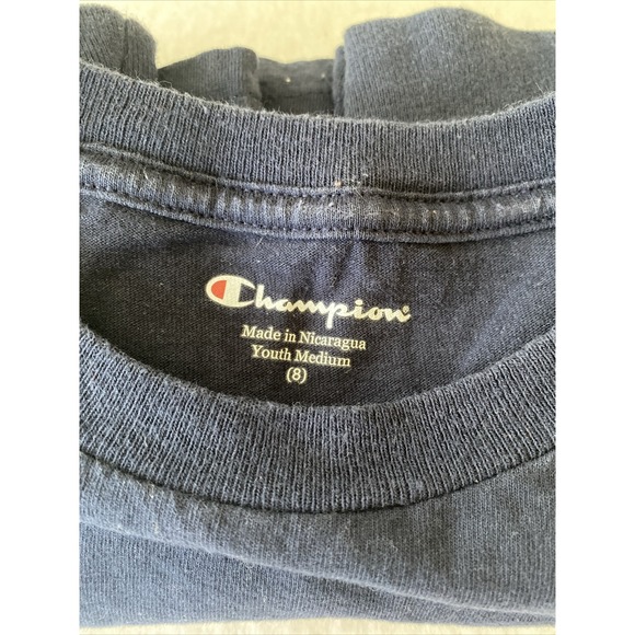 Hood College Youth Medium 8 Blue Champion Long Sleeve T-Shirt Pride Maryland - Picture 9 of 9